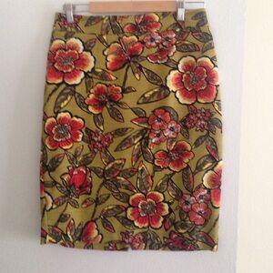 EUC LOFT floral pencil skirt